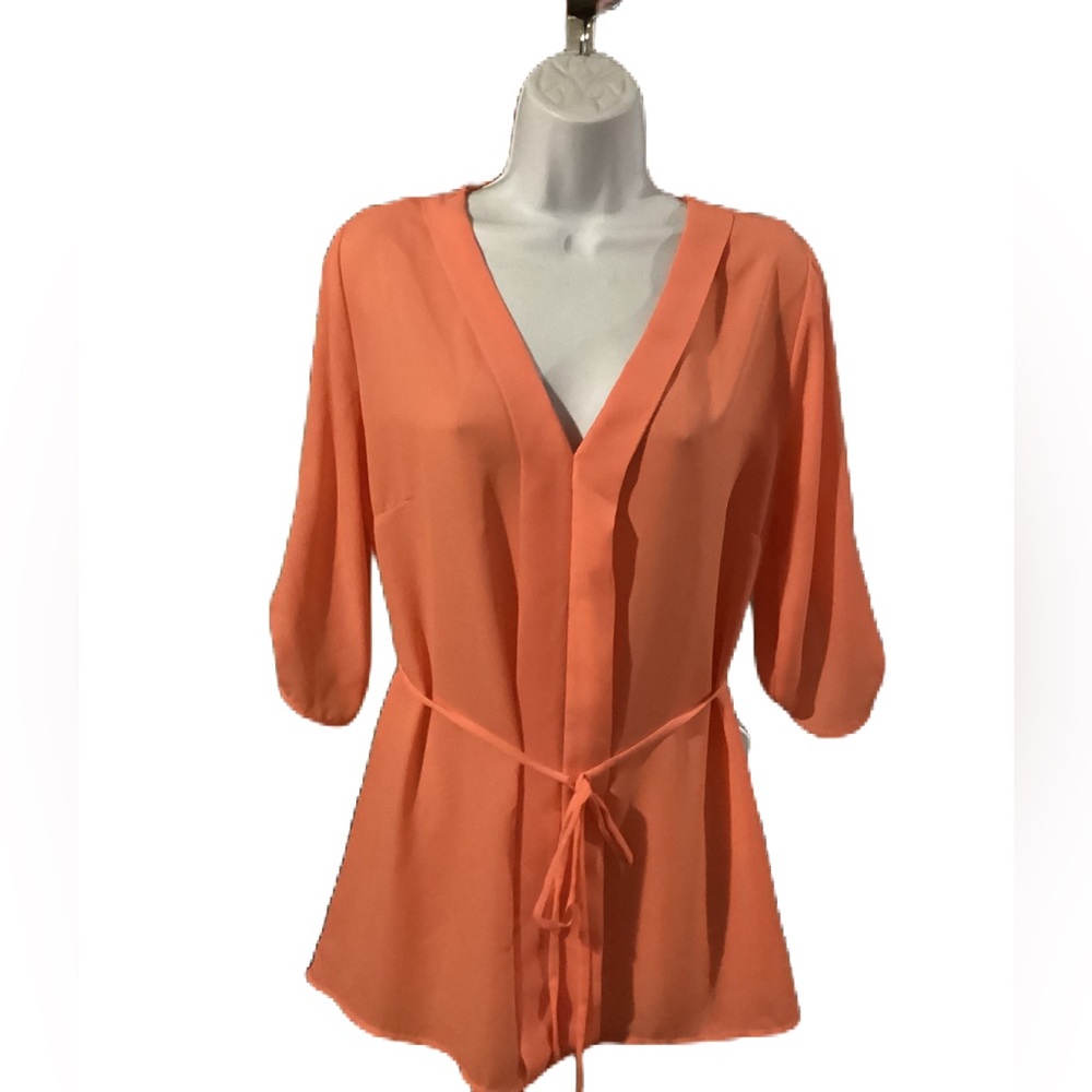 Sugar Rain salmon tunic top. M
